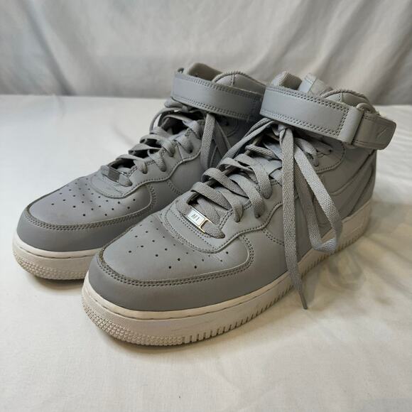 Men's Nike Air Force 1 Mid Wolf Grey White Sneakers Size 11.5 US - Picture 1 of 11